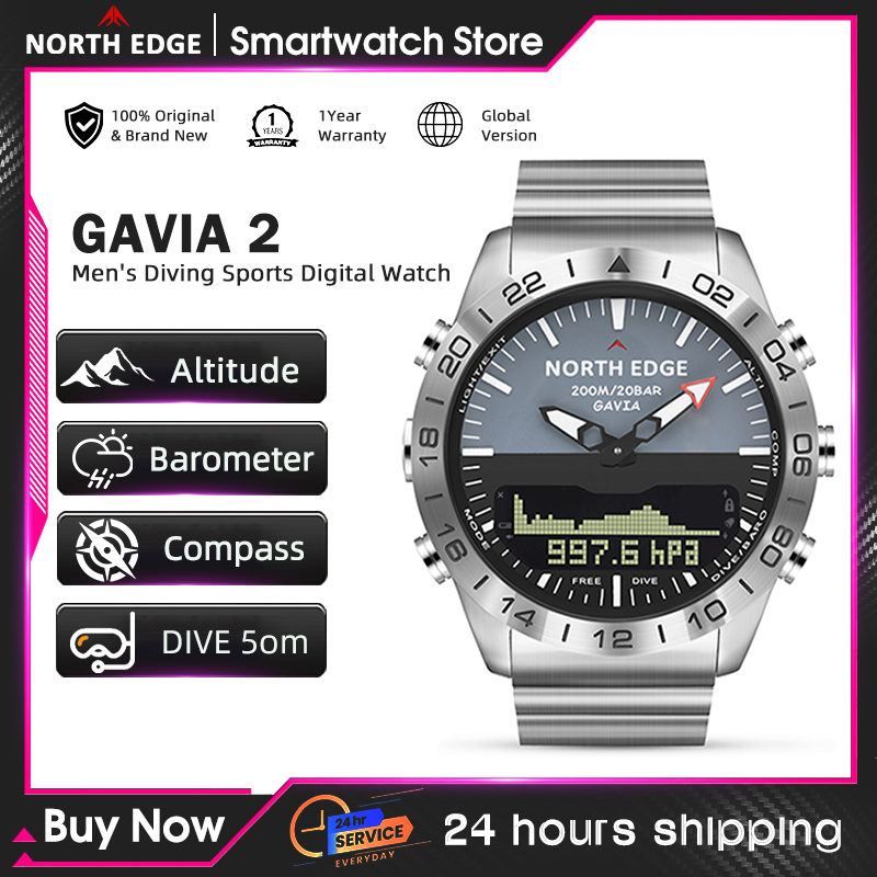 Compass Watch Luxury - Reloj de buceo NORTH EDGE para