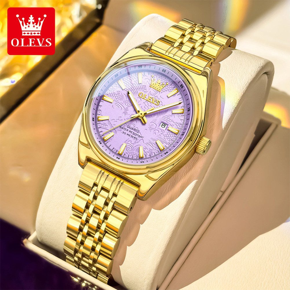 Luxury Watch Brand For Women - Marca OLEVS, reloj dorado de lujo