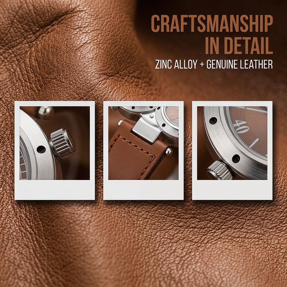 Compass Watch Luxury - Reloj de Pulsera de Cuero PU