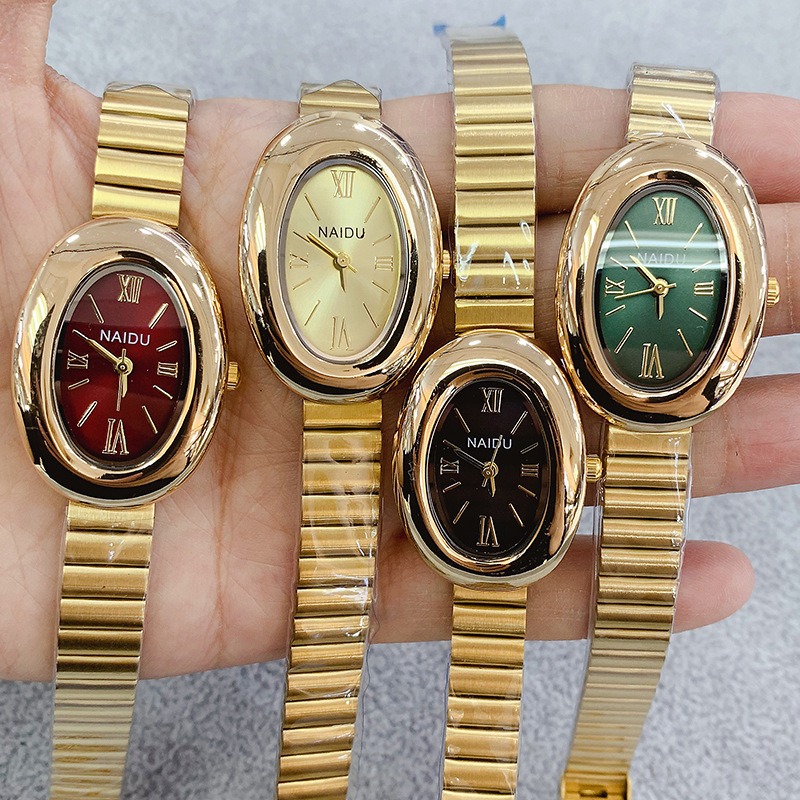 Luxury Watch Brand For Women - Reloj de cuarzo ovalado dorado de