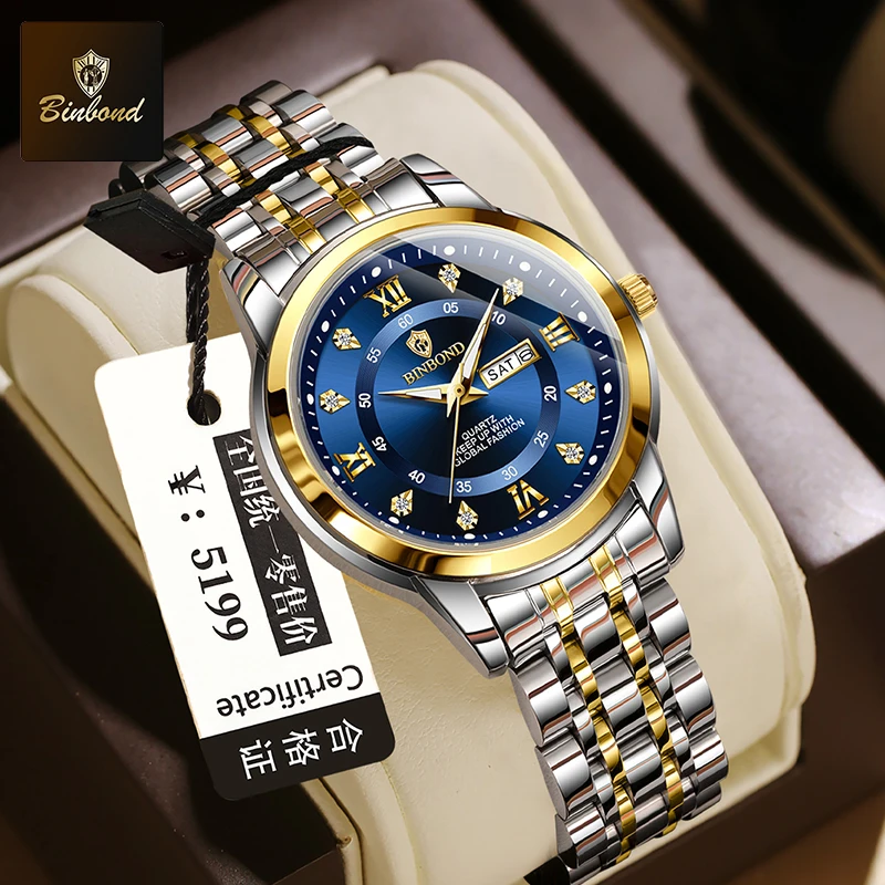 Luxury Watch Exhibition - BINBOND B7169, relojes de cuarzo para