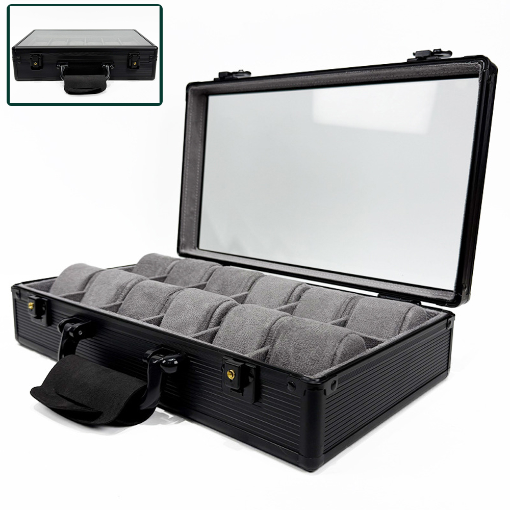 Luxury Watch Class - Caja de Relojes de Aluminio Verde