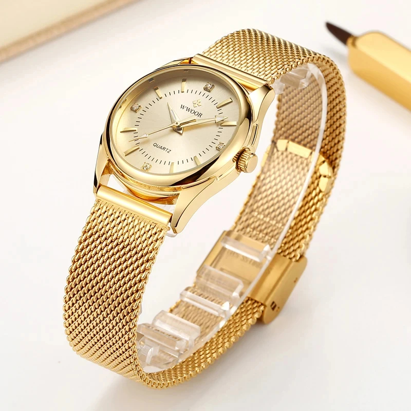Luxury Watch Brand For Women - WWOOR, reloj dorado de marca de