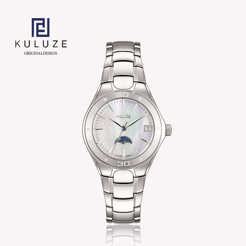 Luxury Watch Exhibition - KULUZE-Reloj de titanio para mujer, accesorio