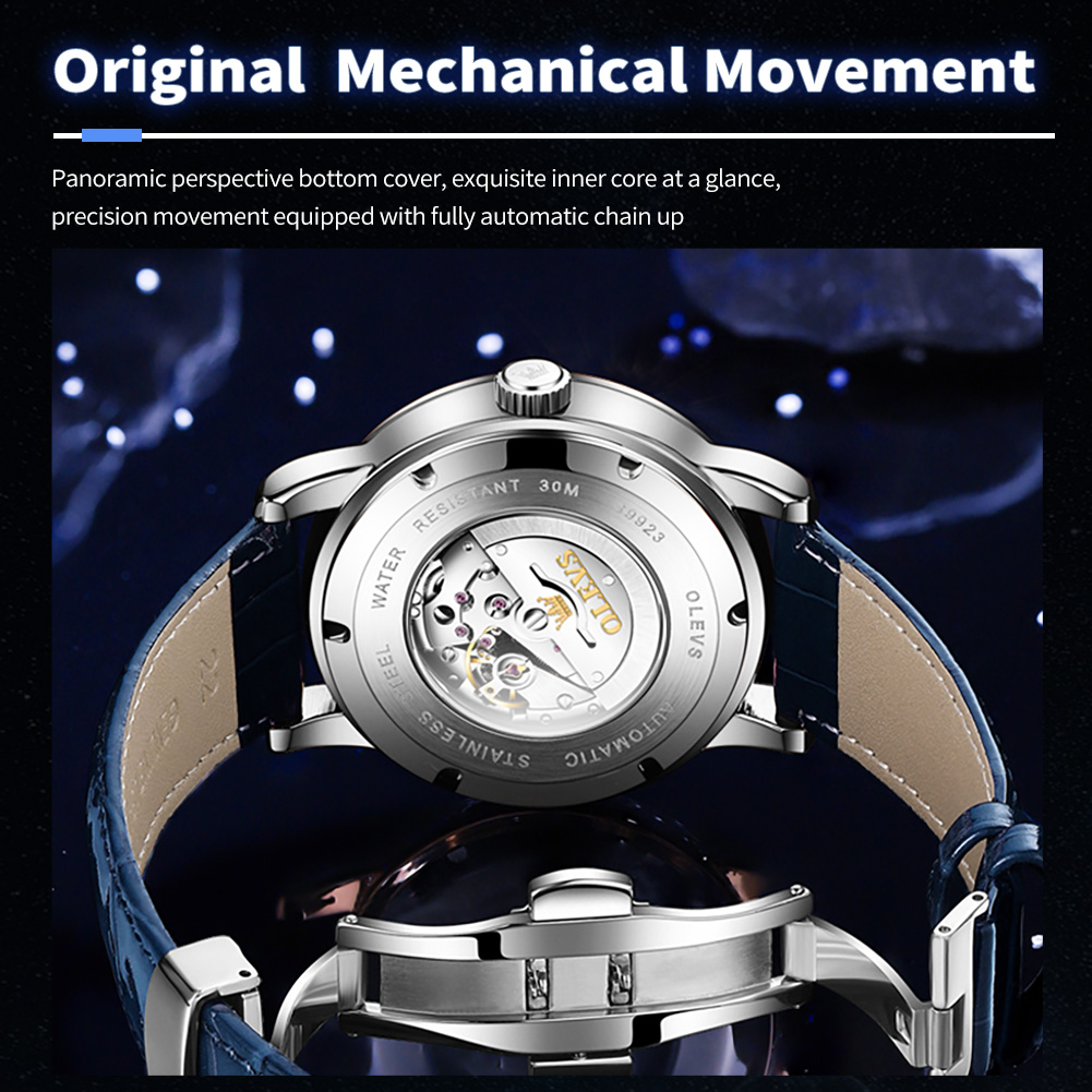 OLEVS 9923 relojes mecánicos a - Compass Watch Luxury reseña y precio