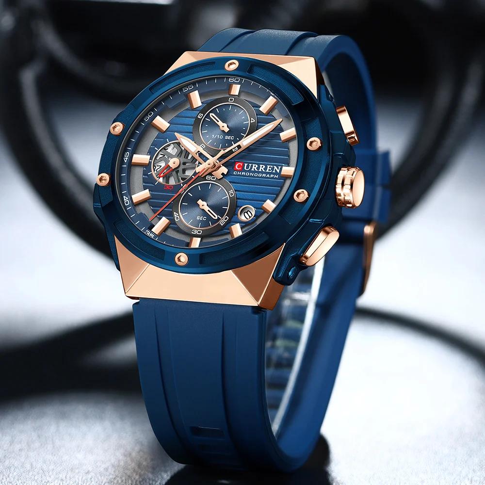 CURREN Reloj de cuarzo con cro - Luxury Watch Hublot reseña y precio