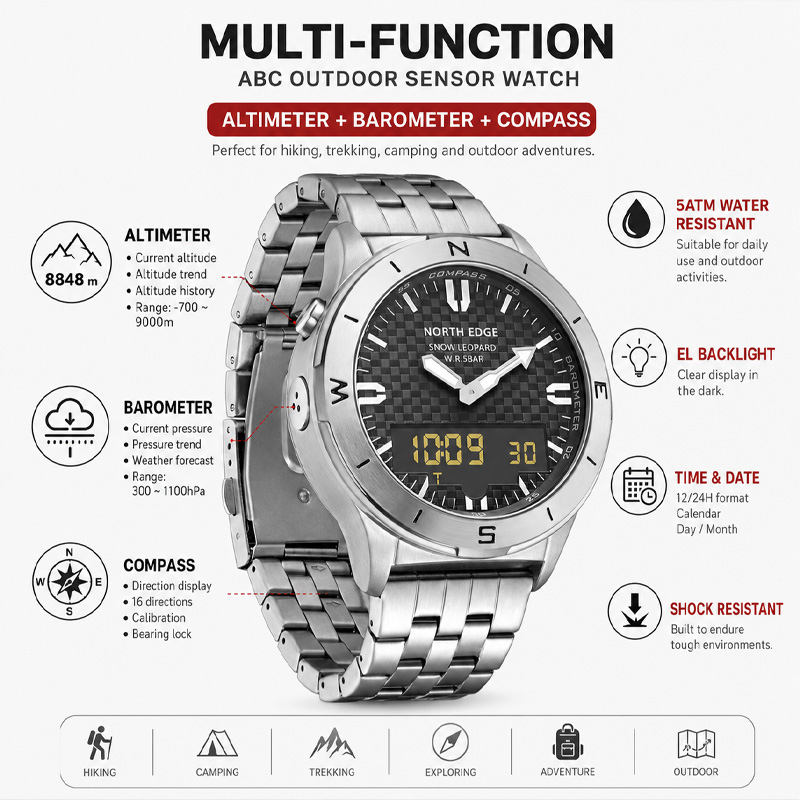 Reloj Deportivo Digital para H - Compass Watch Luxury reseña y precio