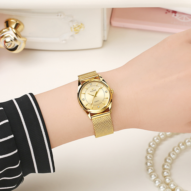 WWOOR, reloj dorado de marca d - Luxury Watch Brand For Women reseña y precio