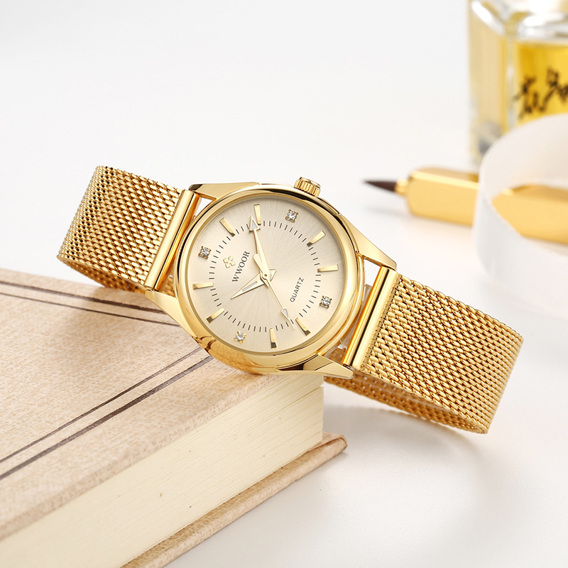 WWOOR, reloj dorado de marca d - Luxury Watch Brand For Women reseña y precio